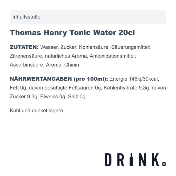 The Duke Wanderlust Munich Dry Gin 70cl avec 8x Thomas Henry Tonic Water
