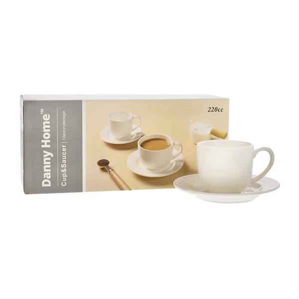 Danny Home Set de tasses blanc 22cl, 6 pièces
