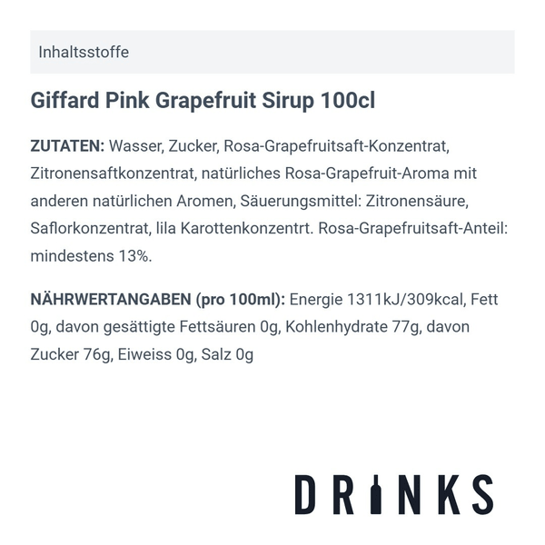 Giffard Sirop de Pamplemousse Rose 100cl
