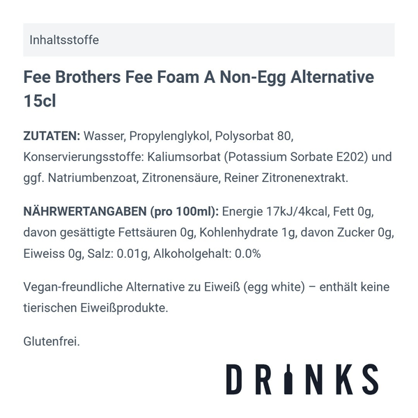 Fee Brothers Fee Foam A Non-Egg Alternative 15cl