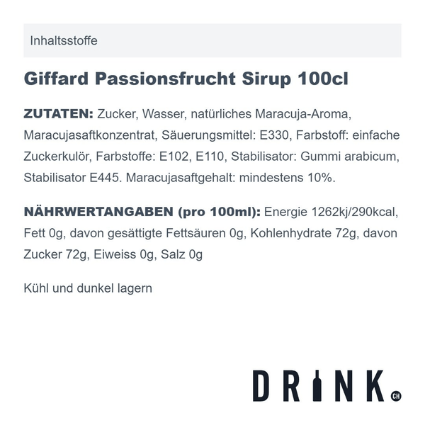 Giffard Passionsfrucht Sirup 100cl