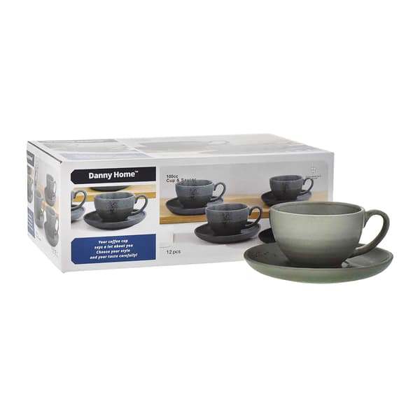 Danny Home Tassenset Speckled Matt Dark Grey 10cl 6-teilig