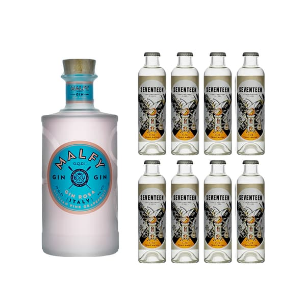 Malfy Gin Rosa 70cl mit 8x 1724 Tonic Water