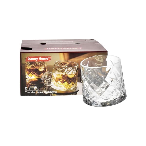 Danny Home Diamond Rotating Whisky Glas 32cl 6er-Pack