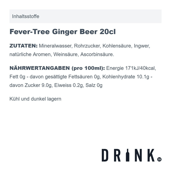 Fever-Tree Ginger Beer 20cl Pack de 4