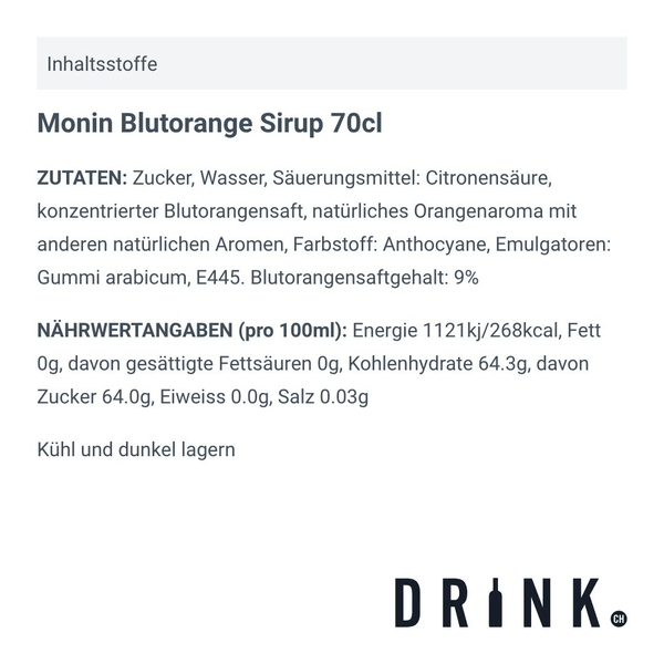Monin Blutorange Sirup 70cl