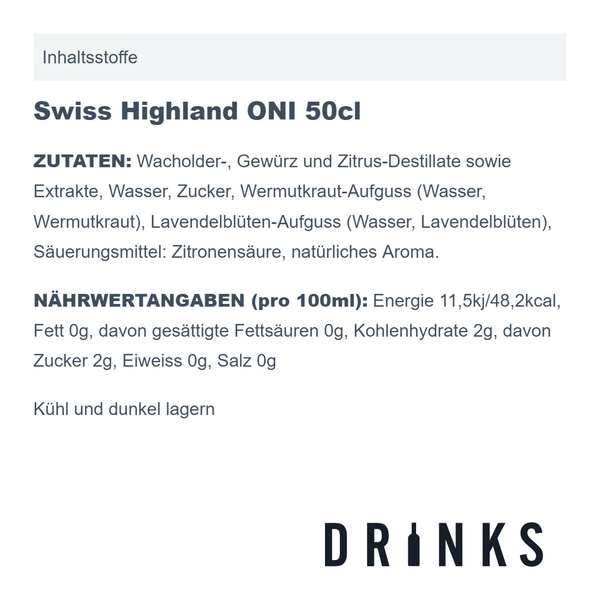 Swiss Highland ONI 50cl