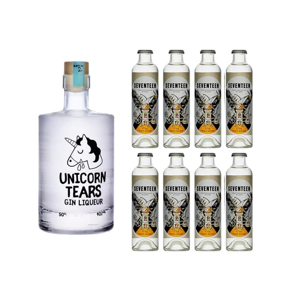 Unicorn Tears Gin Liqueur 50cl mit 8x 1724 Tonic Water