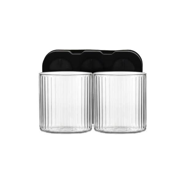 Bodum Douro Bar Set Doppelwandige Whiskygläser 30cl, 2er-Pack und Eiskugel-Tablett