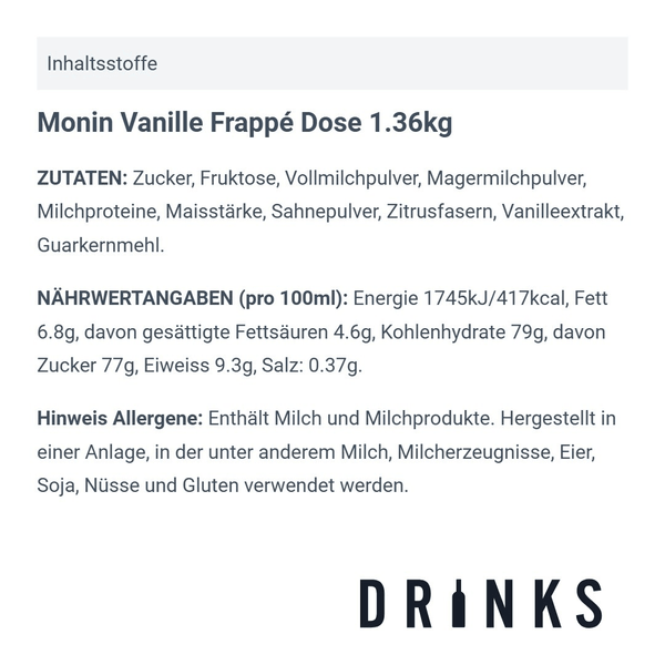 Monin Vanille Frappée Boîte 1.36kg