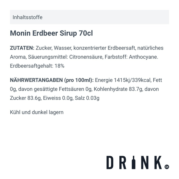 Monin Erdbeer Sirup 70cl