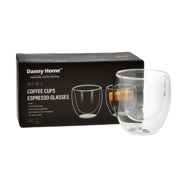 Danny Home Doppelwandiges Espresso Glas 8cl 2er-Set