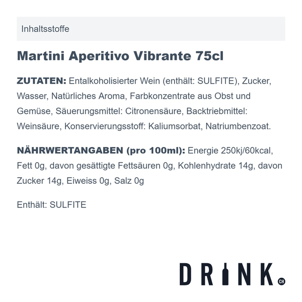 Martini Aperitivo Vibrante sans alcool 75cl