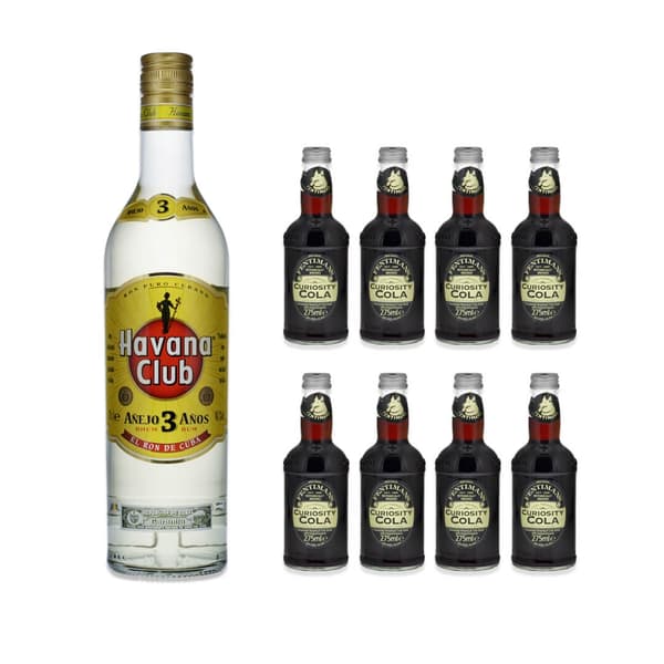 Havana Club 3 Años Rum 70cl mit 8x Fentimans Curiosity