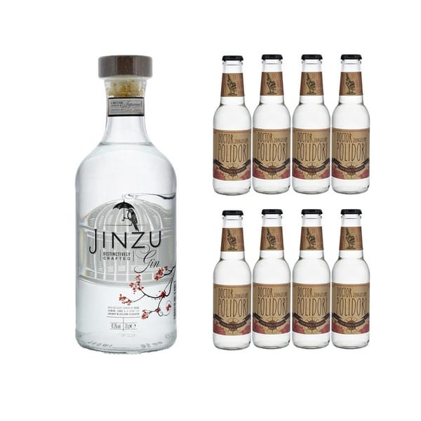 Jinzu Gin 70cl avec 8x Doctor Polidori's Dry Tonic Water