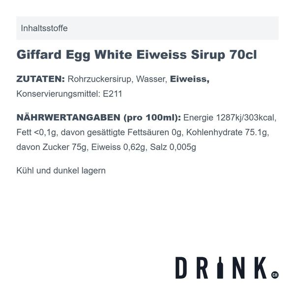 Giffard Egg White Sirop de Blanc d'œuf 70cl