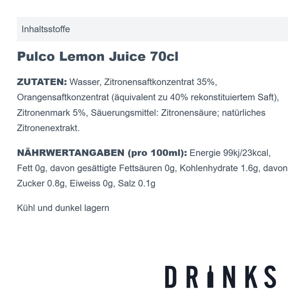 Pulco Lemon Juice 70cl