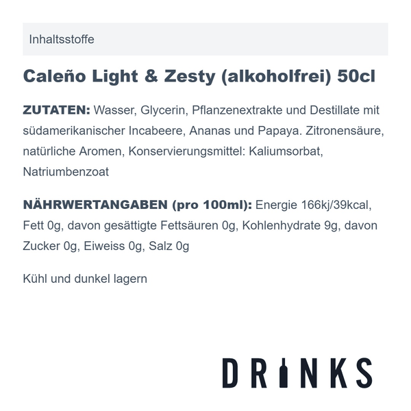 Caleño Light & Zesty (alkoholfrei) 50cl