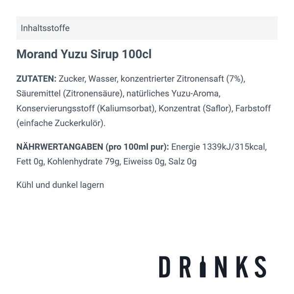 Morand Yuzu Sirup 100cl