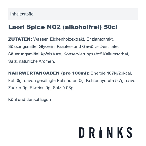 Laori Spice NO2 (sans alcool) 50cl