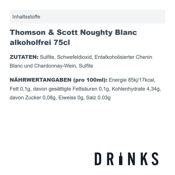 Thomson & Scott Noughty Blanc alkoholfrei 75cl