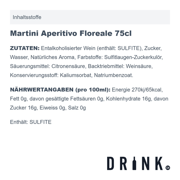 Martini Aperitivo Floreale sans alcool 75cl