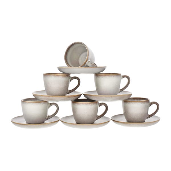Danny Home Set de Tasses Speckled Grey 10cl 6 pièces