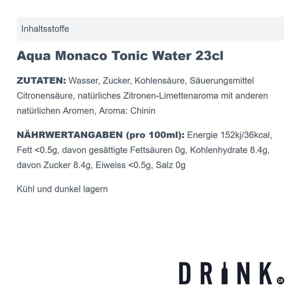 Aqua Monaco Tonic Water 23cl Pack de 4