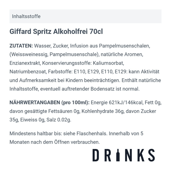 Giffard Spritz Alkoholfrei 70cl