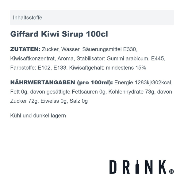 Giffard Kiwi Sirup 100cl