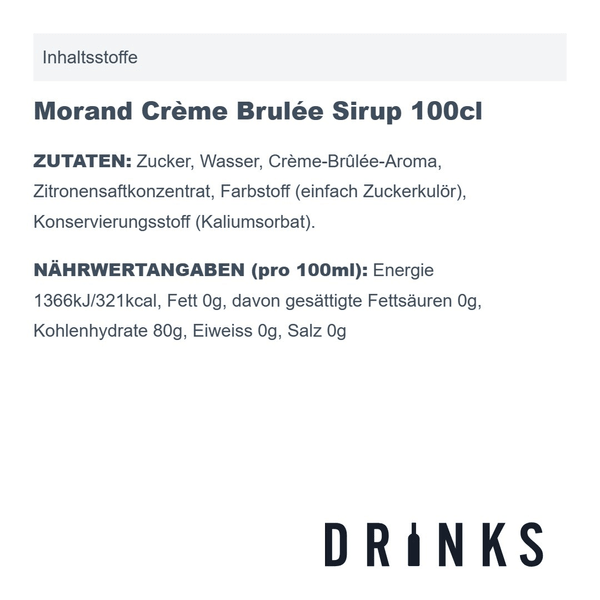 Morand Crème Brulée Sirup 100cl