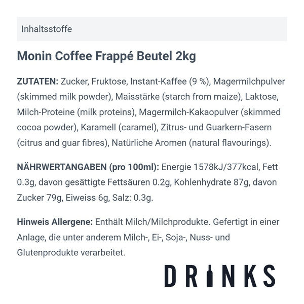 Monin Coffee Frappé sachet de 2kg