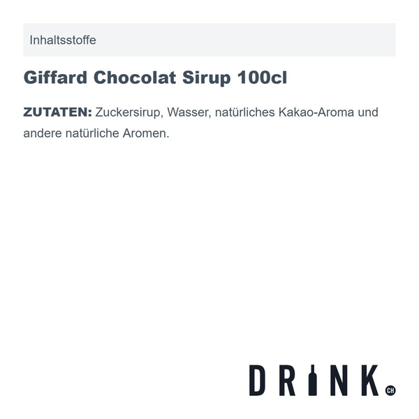 Giffard Sirop de Chocolat 100cl