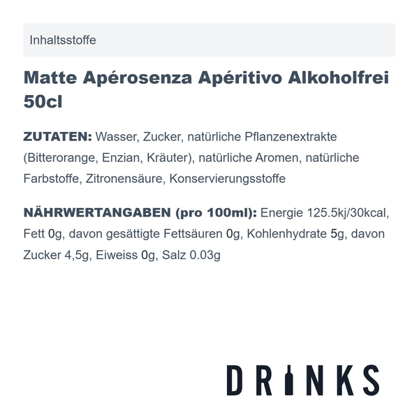 Matte Apérosenza Apéritivo Alkoholfrei 50cl