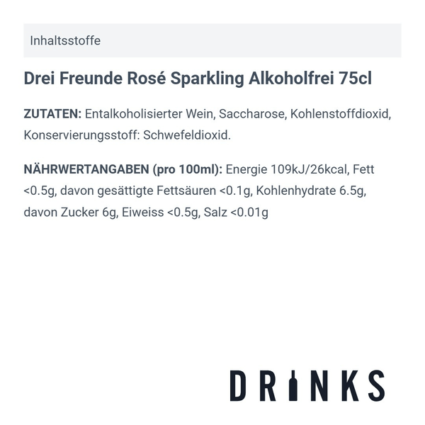 Drei Freunde Rosé Sparkling sans alcool 75cl