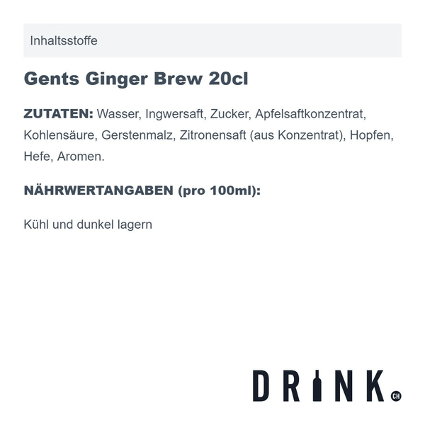 Gents Ginger Brew 20cl Pack de 4
