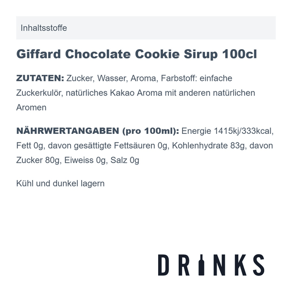 Giffard Chocolate Cookie Sirop 100cl
