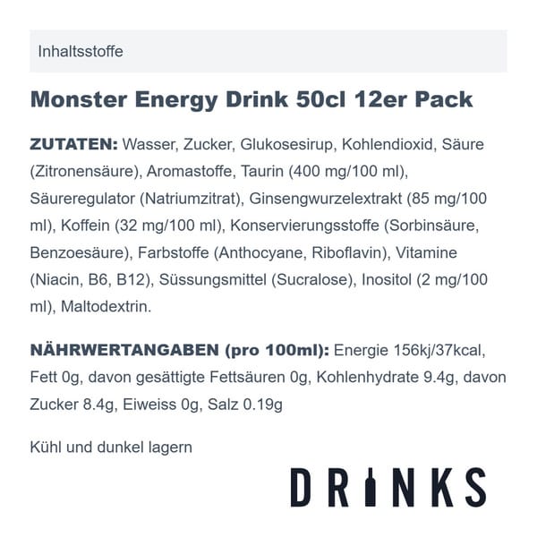 Monster Energy Drink 50cl 12er Pack