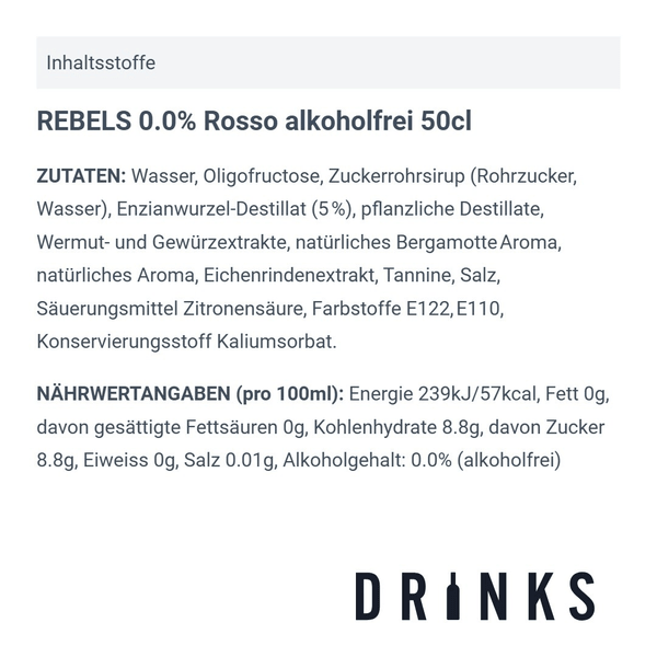 REBELS 0.0% Rosso sans alcool 50cl