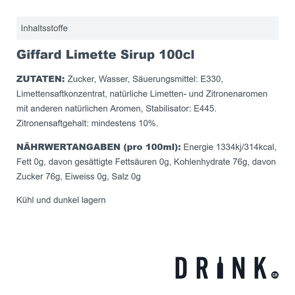 Giffard Limette Sirup 100cl