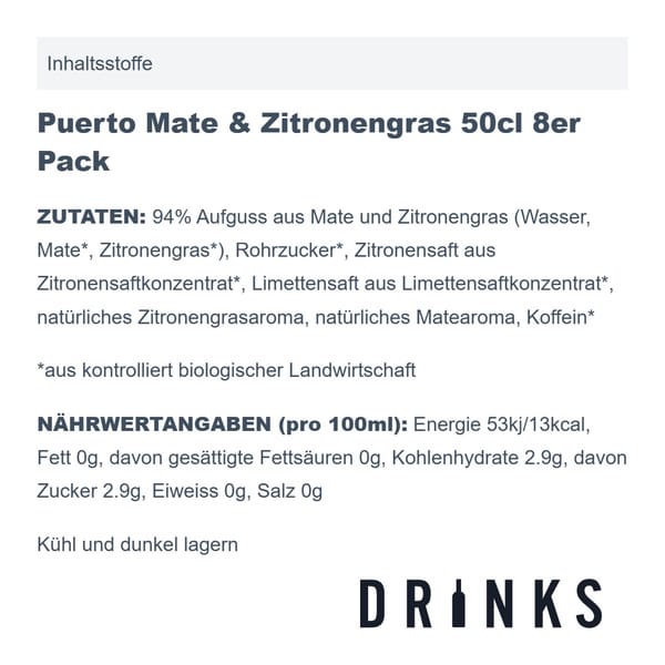 Puerto Mate & Citronelle 50cl Pack de 8