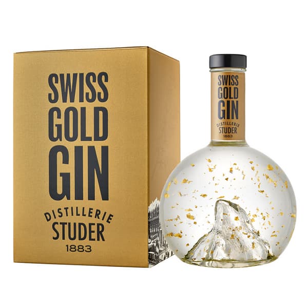 Studer Swiss Gold GIN mit echtem Goldflitter, 24 Karat, 70cl