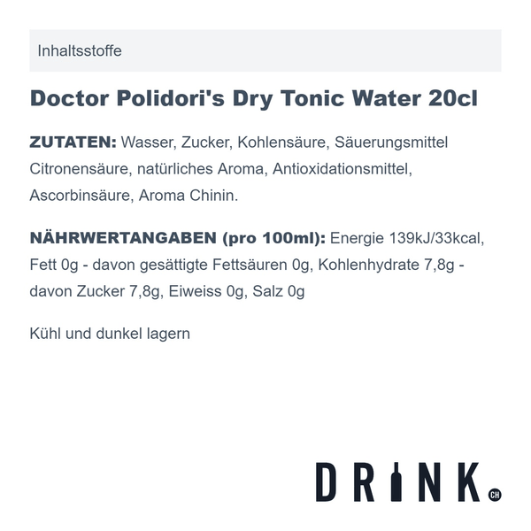 Jaisalmer Indian Craft Gin 70cl mit 8x Doctor Polidori's Dry Tonic Water