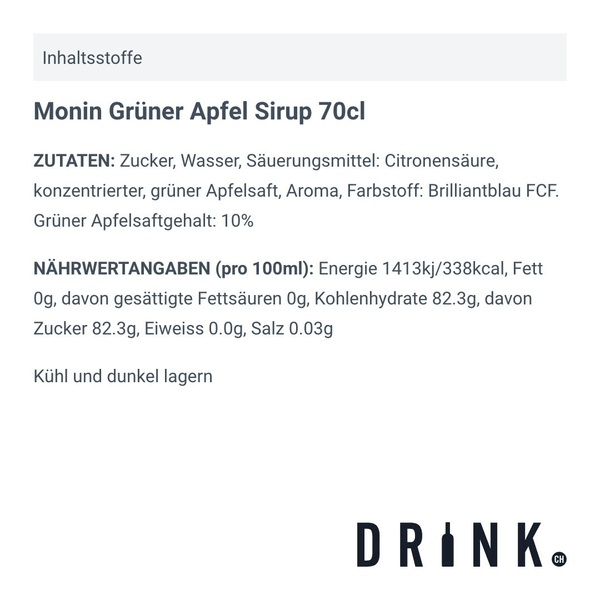 Monin Grüner Apfel Sirup 70cl