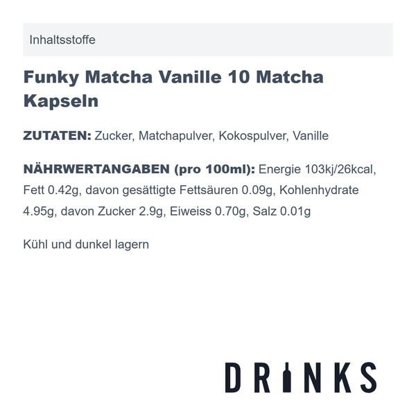 Funky Matcha Vanille 10 Matcha Kapseln
