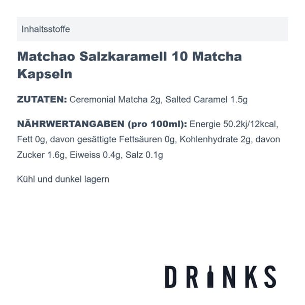 Matchao Salzkaramell 10 Matcha Kapseln