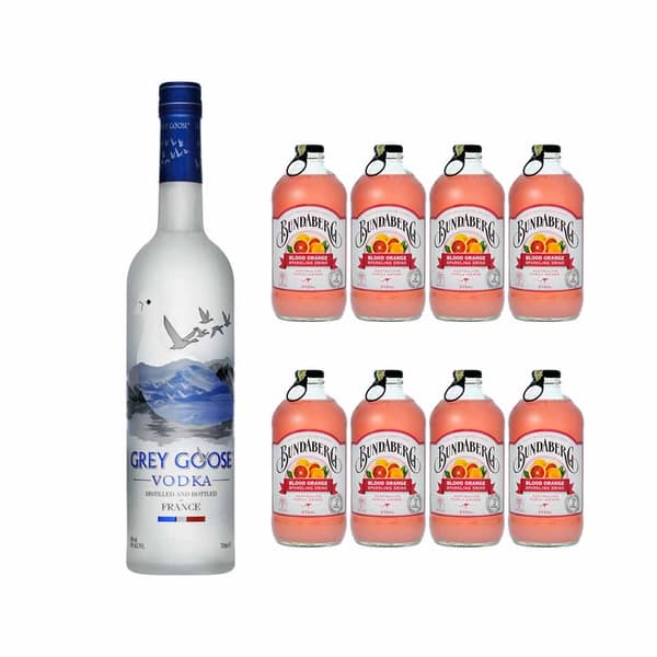 Grey Goose Vodka 70cl avec 8x Bundaberg Blood Orange