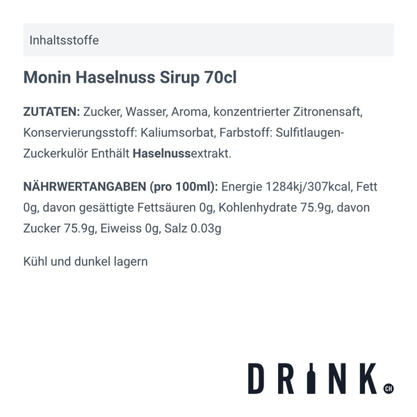 Monin Sirop de Noisette 70cl