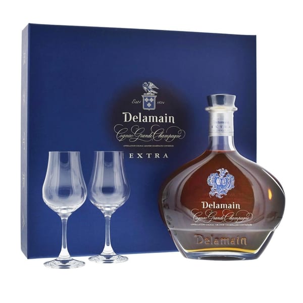 Delamain Cognac Extra de Grande Champagne Set mit 2 Gläser 70cl
