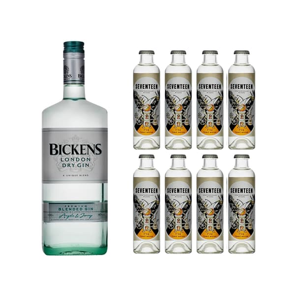 Bickens London Dry Gin 100cl mit 8x 1724 Tonic Water